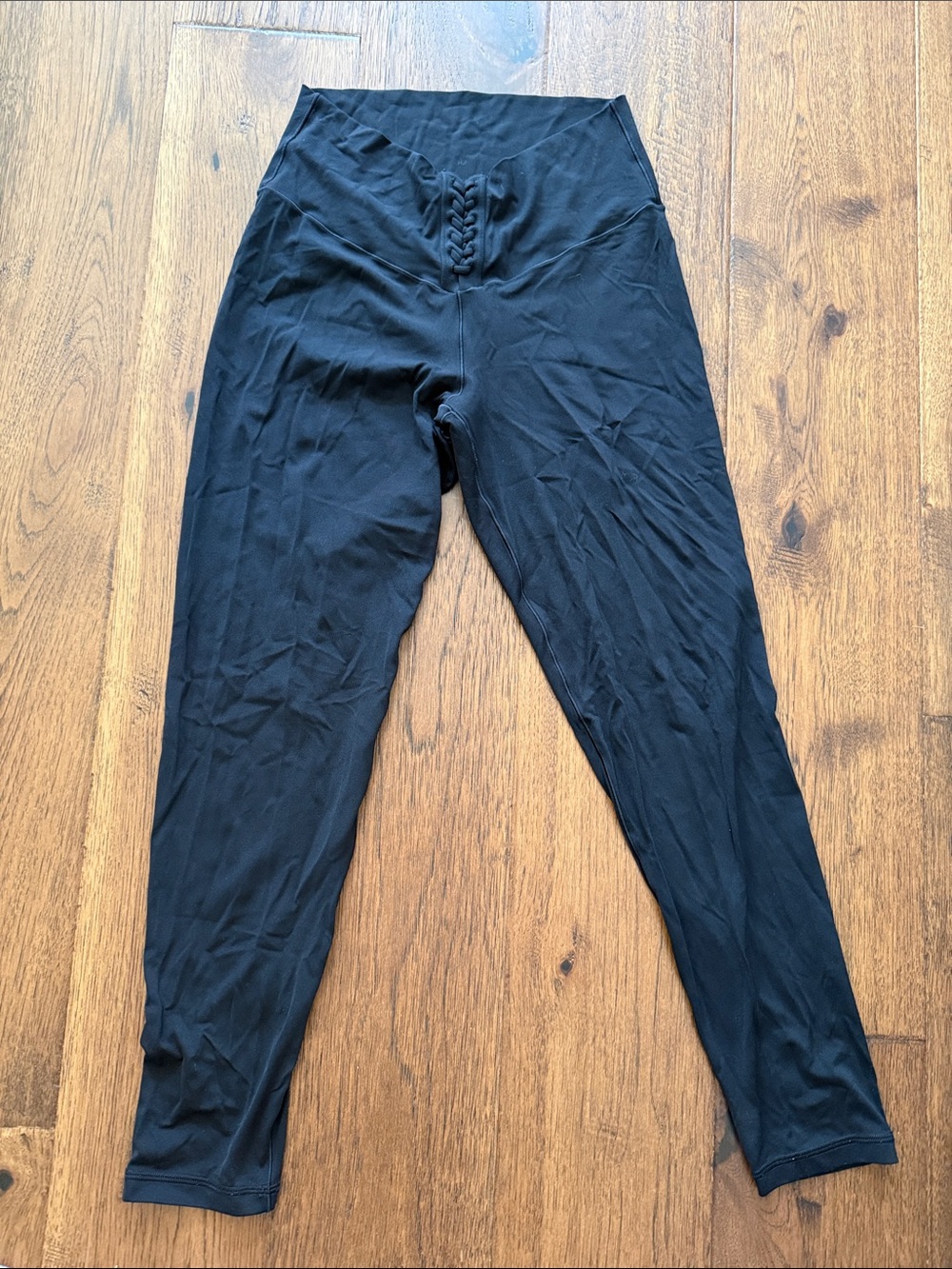 Aerie High-Waist Black Lace-Up Leggings